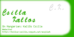 csilla kallos business card